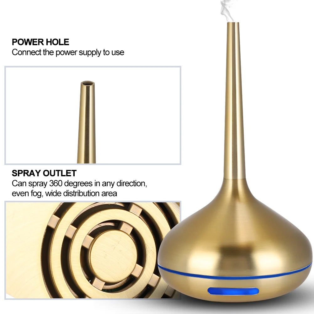 Portable Humidifier,Air Humidifier,120Ml Humidifier Aromatherapy Diffuser 7 Colors LED Night Light Air Humidifier Gold
