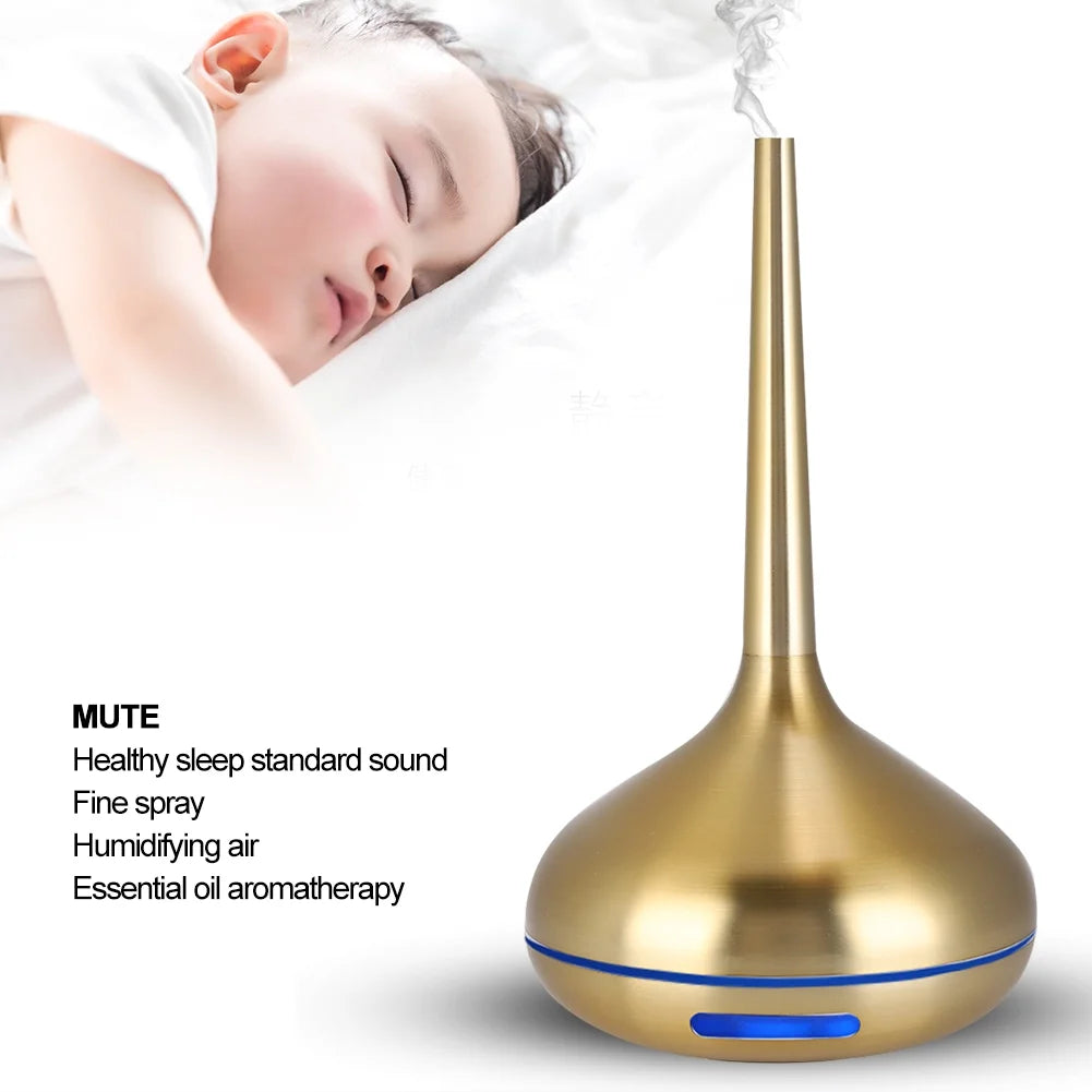 Portable Humidifier,Air Humidifier,120Ml Humidifier Aromatherapy Diffuser 7 Colors LED Night Light Air Humidifier Gold