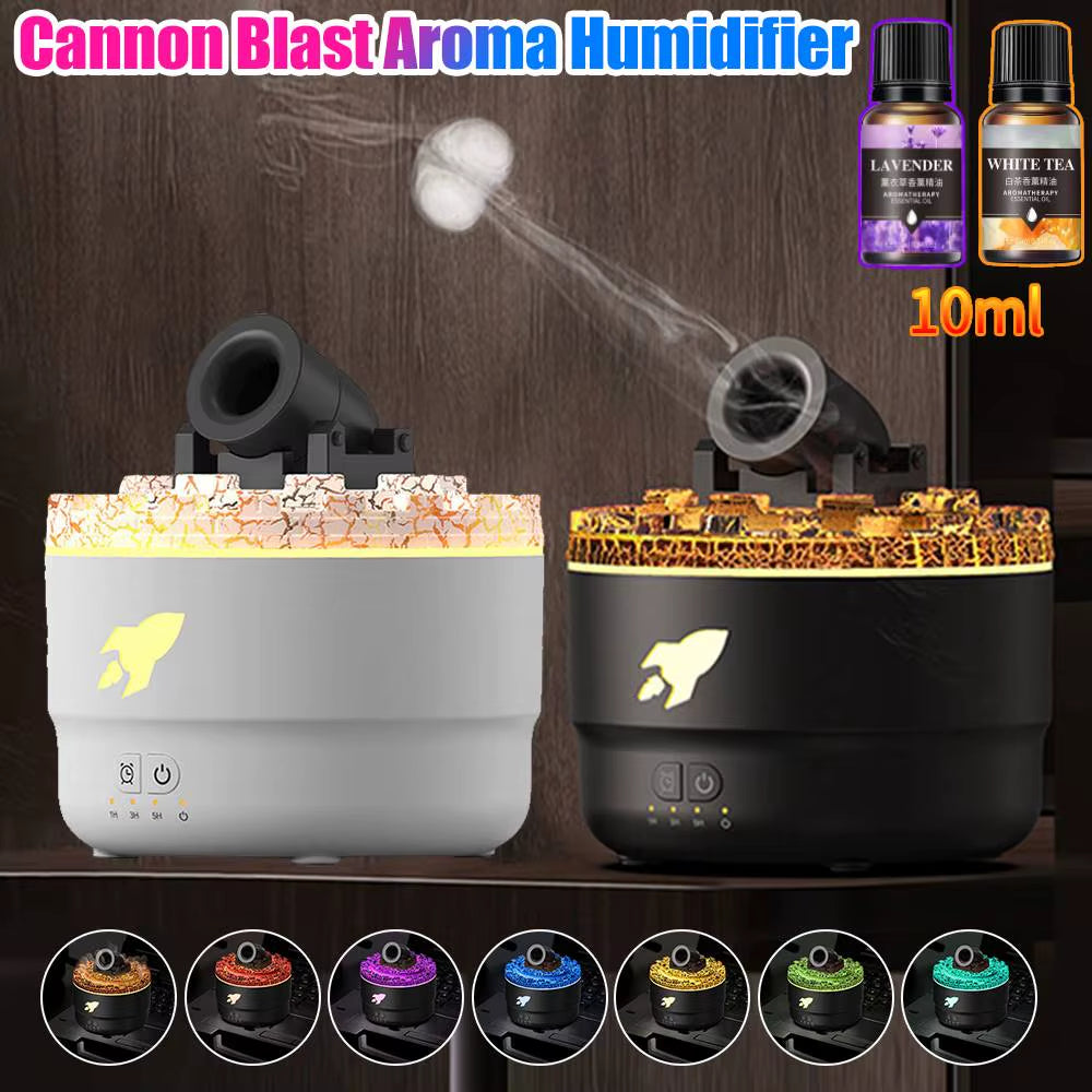 Volcanic Crack Light Cannon Blast Aroma Humidifier Cannons Humidifier Essential Oil Diffuser Aromatherapy Humidifier Diffuser