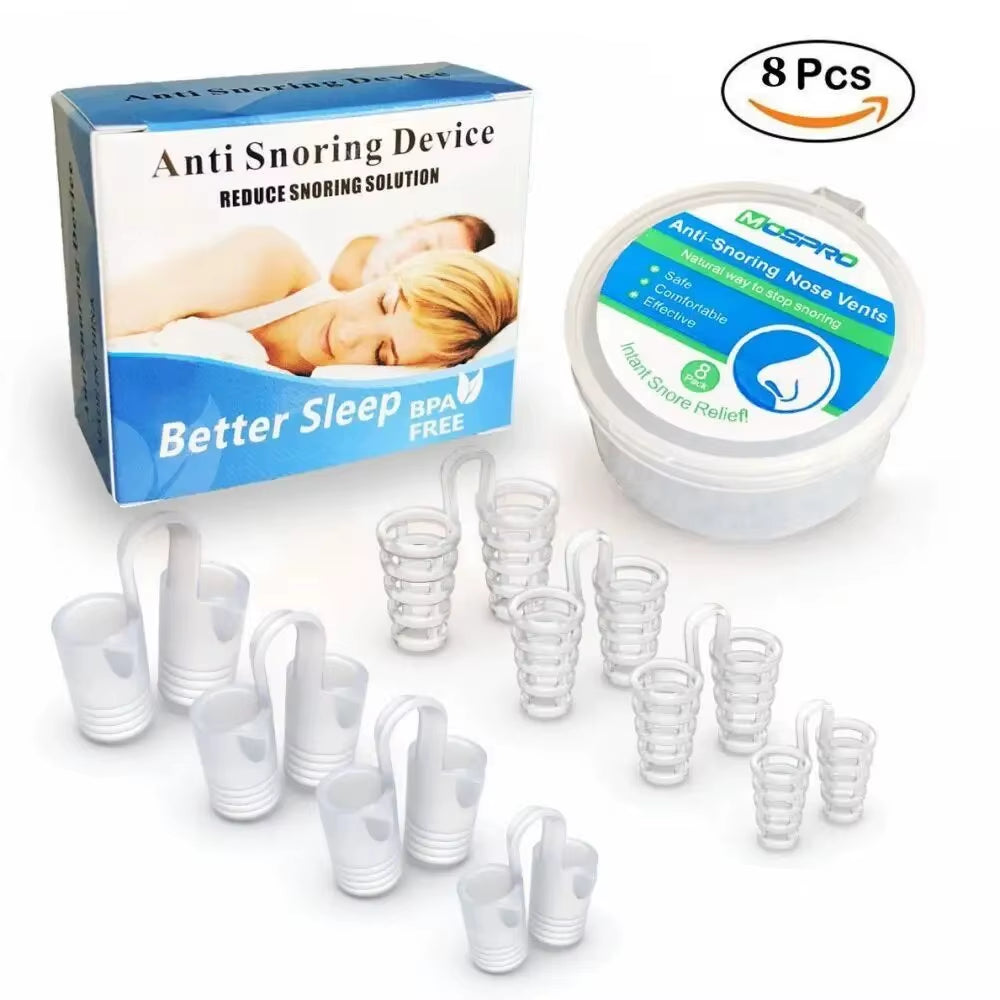 Anti Snoring Device to Stop Snoring Nose Clip for Easy Breathing Improvement Sleep Assistance Apnea 4Pc at Night