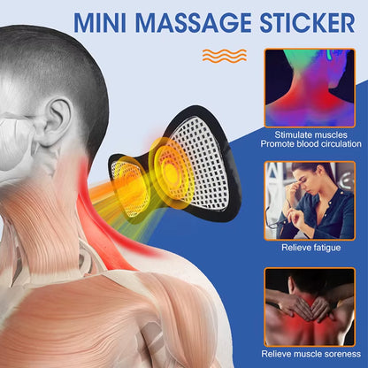 Electric EMS Neck Massager Mini Cervical Back Patch Stimulator Massageador Mat Portable Gel Pad Stickers Slim