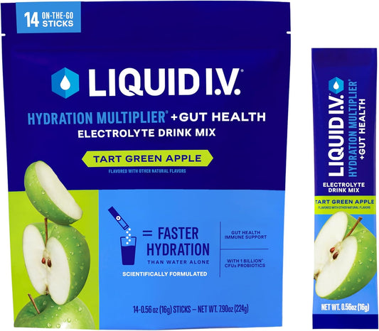 ® Hydration Multiplier® +Gut Health - Tart Green Apple | Electrolyte Powder Drink Mix | 1 Pack (14 Servings)