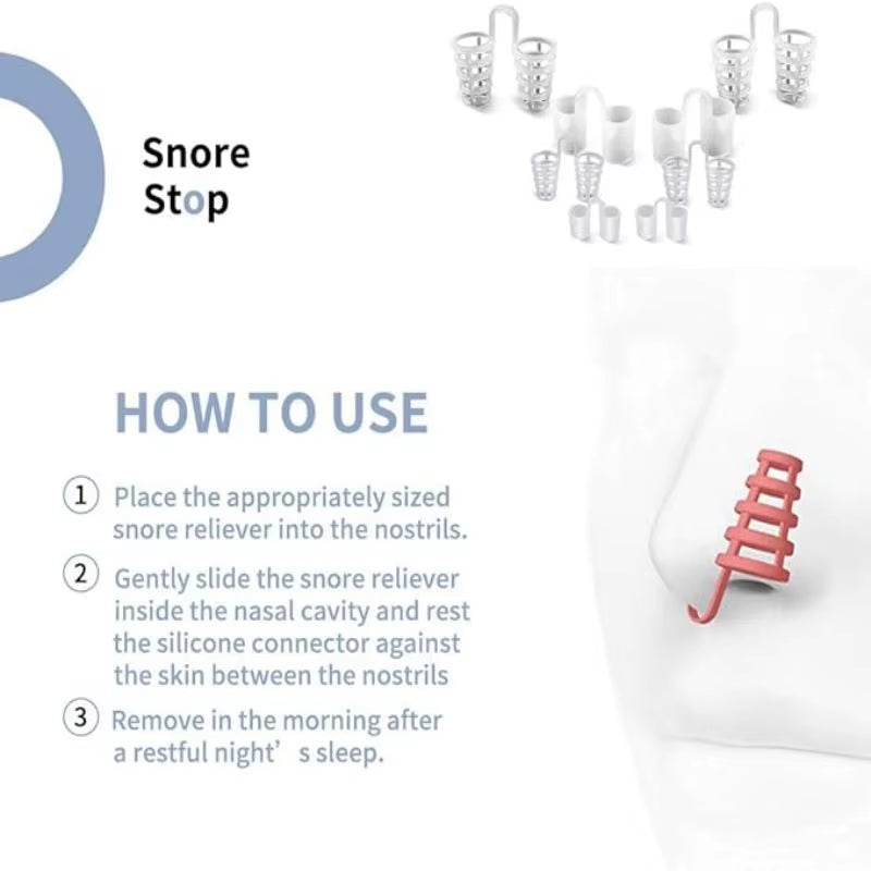 Anti Snoring Device to Stop Snoring Nose Clip for Easy Breathing Improvement Sleep Assistance Apnea 4Pc at Night