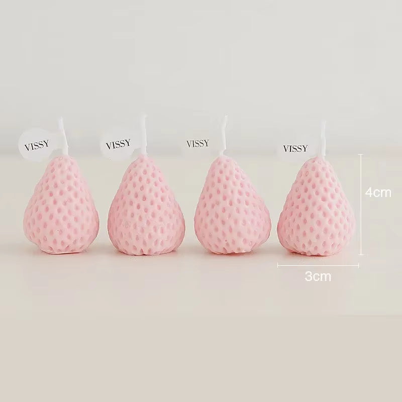 6 PCS Strawberry Candles Soy Wax Scented Candles Aromatherapy Candles Birthday Wedding Candles Home Decor