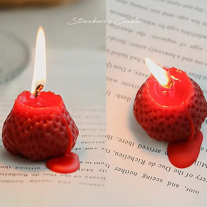 6 PCS Strawberry Candles Soy Wax Scented Candles Aromatherapy Candles Birthday Wedding Candles Home Decor